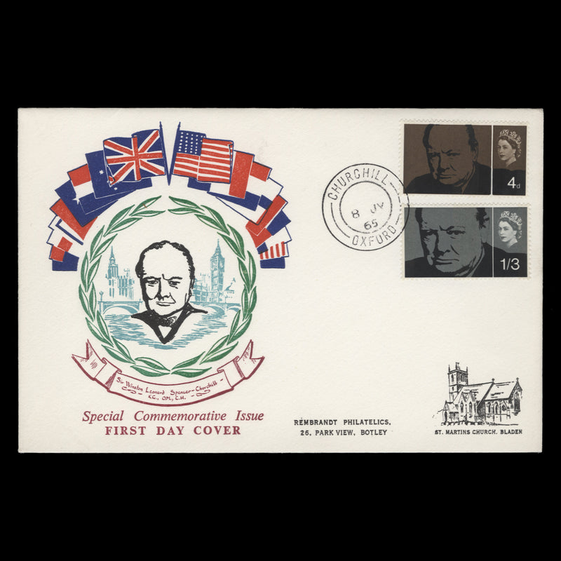Great Britain 1965 Churchill phosphor first day cover, CHURCHILL