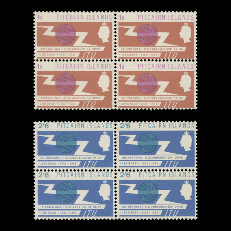 Pitcairn Islands 1965 (MNH) ITU Centenary blocks