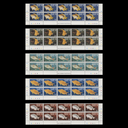 Pitcairn Islands 1984-88 (MNH) Fishes imprint/traffic light/plate blocks
