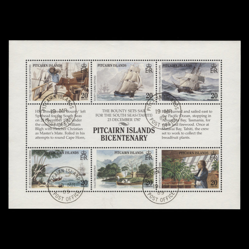 Pitcairn Islands 1989 (Used) Bicentenary of Settlement sheetlet