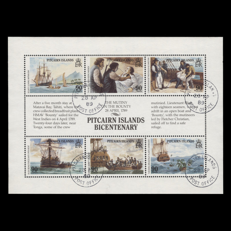 Pitcairn Islands 1989 (Used) Bicentenary of Settlement sheetlet