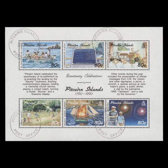 Pitcairn Islands 1991 (Used) Bicentenary of Settlement sheetlet