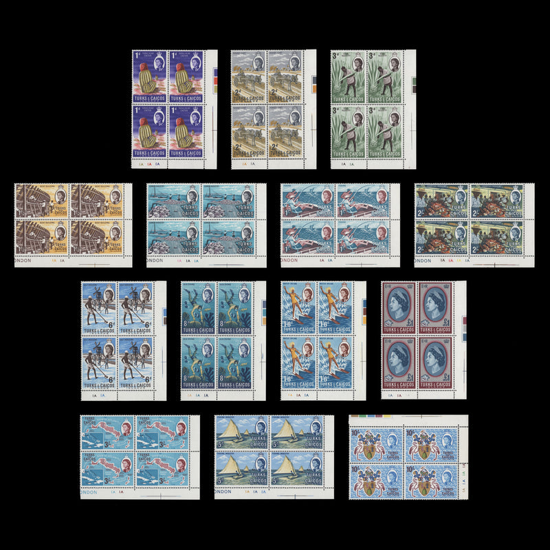 Turks & Caicos Islands 1967 (MNH) Definitives plate blocks