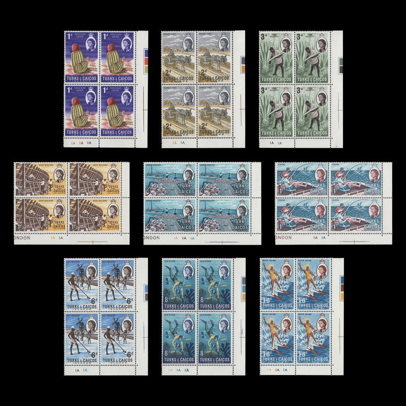 Turks & Caicos Islands 1967 (MNH) Definitives plate blocks