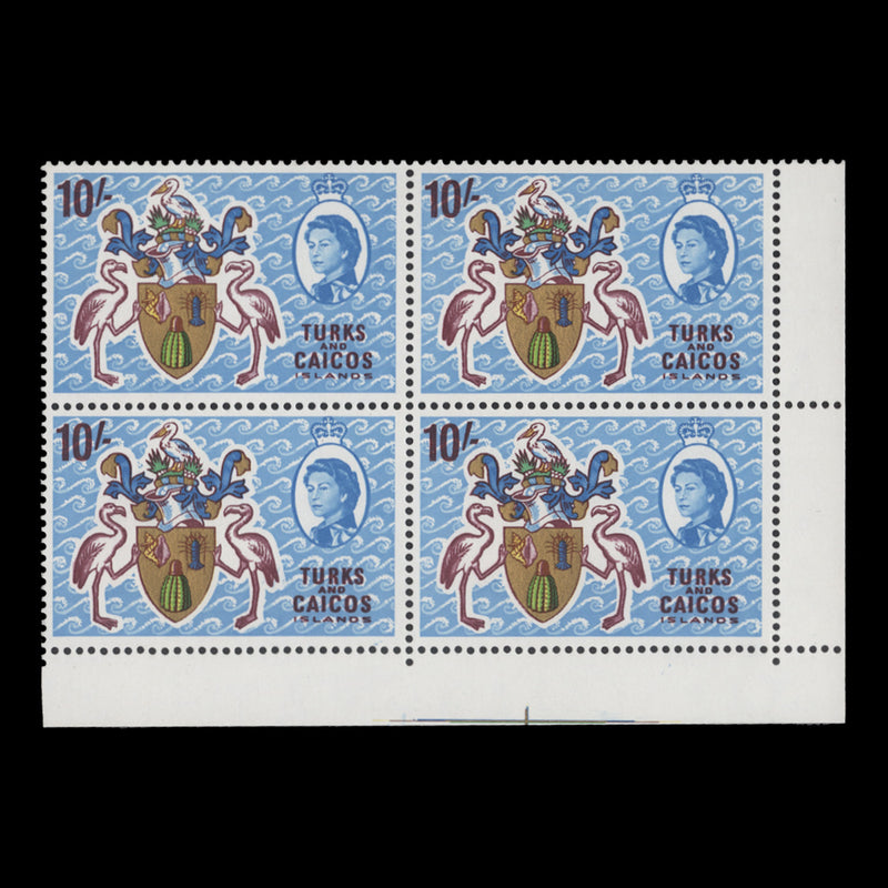 Turks & Caicos Islands 1967 (MNH) 10s Coat of Arms block