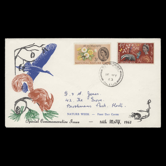 Great Britain 1963 (FDC) National Nature Week phosphor, SELBORNE