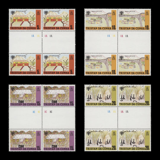 Tristan da Cunha 1979 (MNH) Year of the Child gutter plate blocks