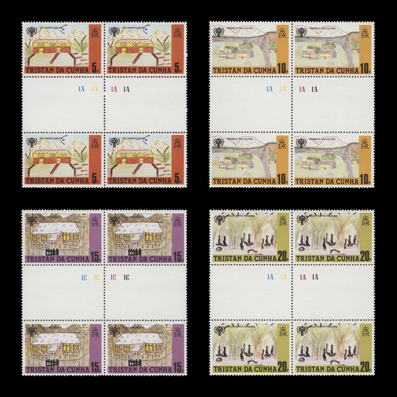 Tristan da Cunha 1979 (MNH) Year of the Child gutter plate blocks