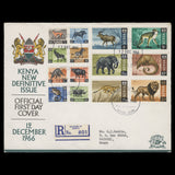 Kenya 1966-69 Wildlife Definitives first day covers, NAIROBI