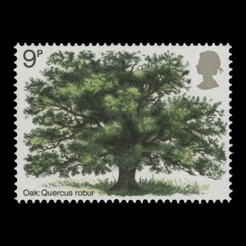 Great Britain 1973 (Variety) 9p British Trees missing brownish grey. SG922b