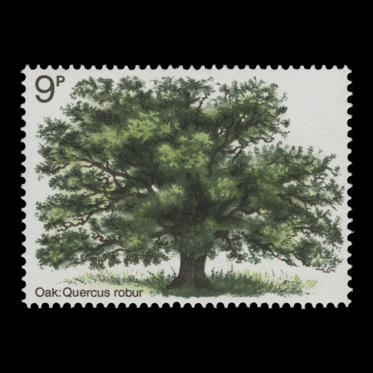 Great Britain 1973 (Variety) 9p British Trees missing brownish grey. SG922b