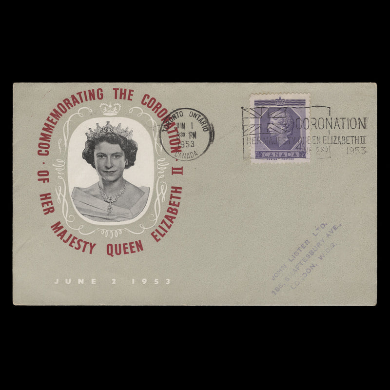 Canada 1953 (FDC) 4c Coronation, TORONTO