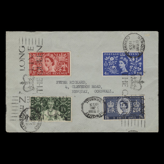 Great Britain 1953 Coronation first day cover, NEWQUAY