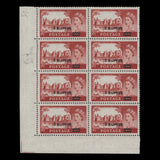 BPAEA 1957 (Variety) R5/5s Caernarvon Castle block with re-entry