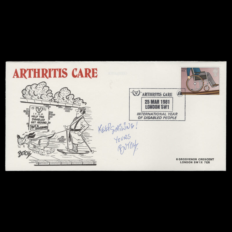 Great Britain 1981 Year of the Disabled first day cover signed by Butch