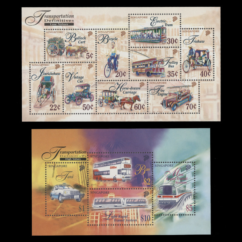 Singapore 1997 (MNH) Transportation Definitives miniature sheets