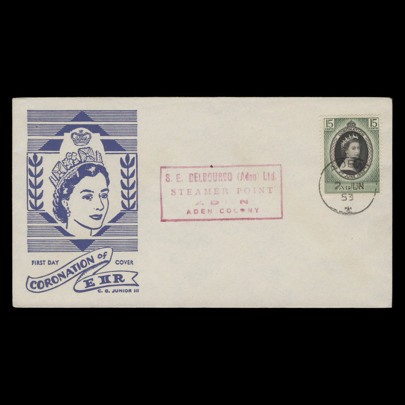 Aden 1953 (FDC) 15c Coronation, ADEN