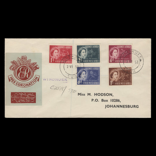 South West Africa 1953 (FDC) Coronation, WINDHOEK