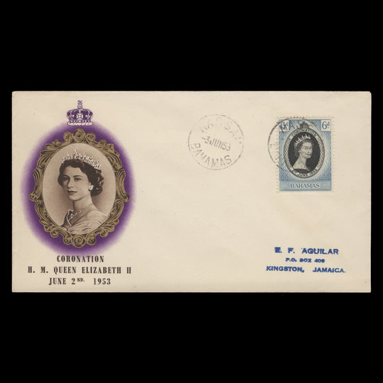 Bahamas 1953 (FDC) 6d Coronation, NASSAU