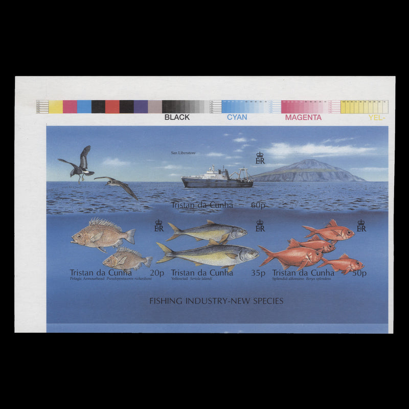 Tristan da Cunha 2002 Fishing Industry imperf proof miniature sheet