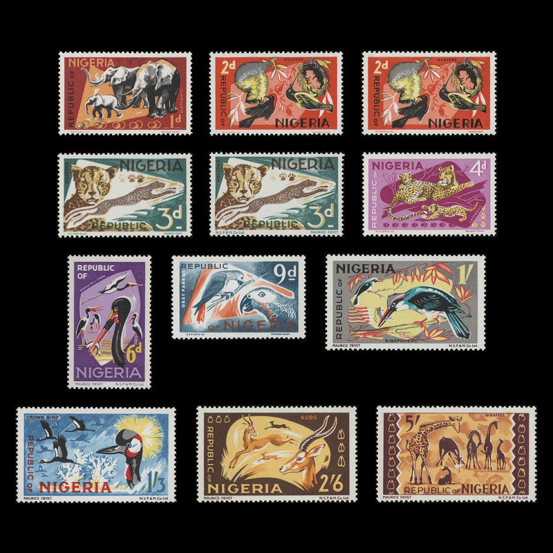 Nigeria 1969-72 (MNH) Wildlife Definitives printed by NSPM