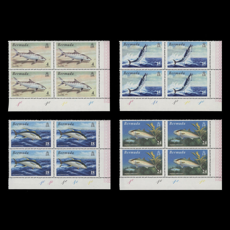 Bermuda 1972 (MLH) World Fishing Records plate blocks