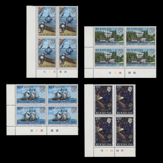 Bermuda 1976 (MLH) Biological Station Anniversary plate blocks