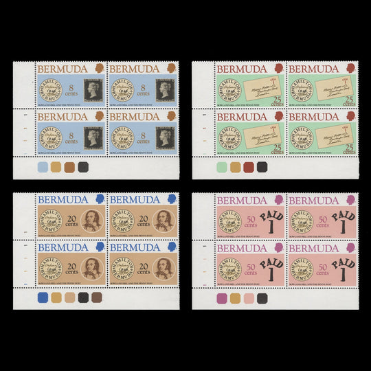 Bermuda 1980 (MNH) Rowland Hill Death Centenary plate blocks