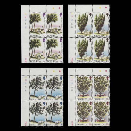 Bermuda 1973 (MLH) Tree Planting Year plate blocks