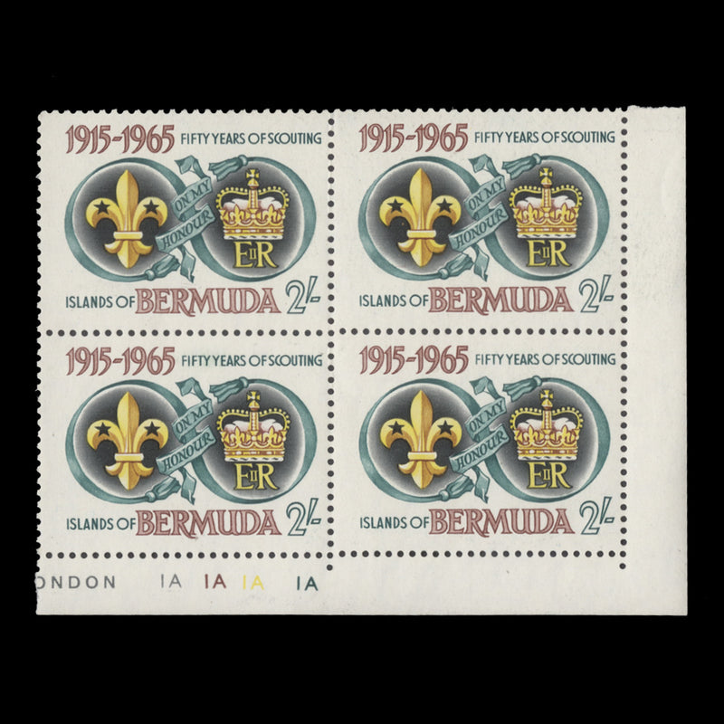 Bermuda 1965 (MLH) Scouting Anniversary plate block