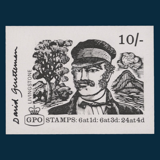 Great Britain 1968 Livingston booklet cover proof signed by David Gentleman