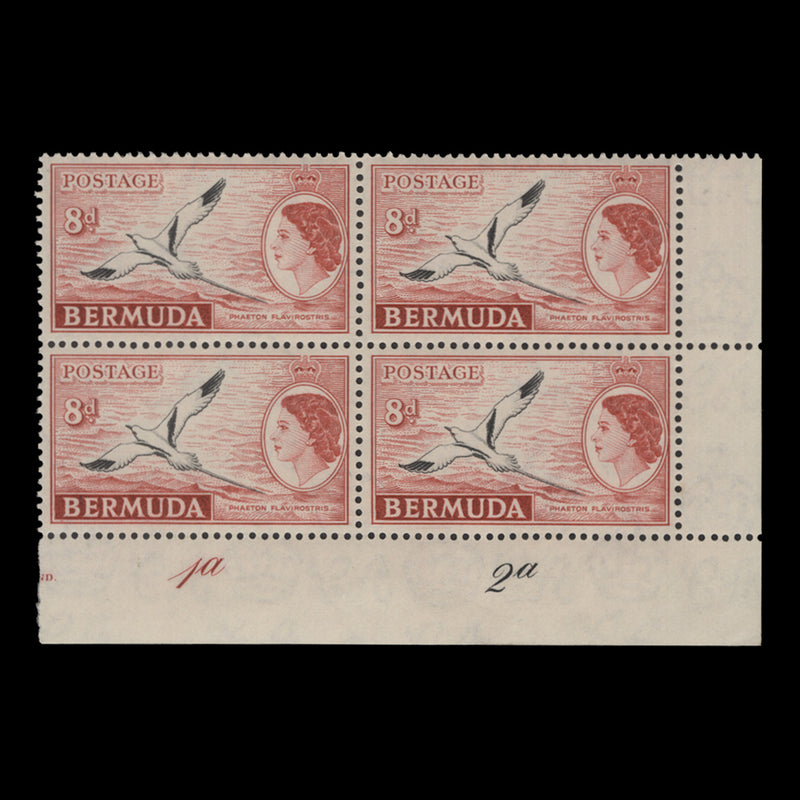 Bermuda 1960 (MNH) 8d White-Tailed Tropic Bird plate 1a–2a block