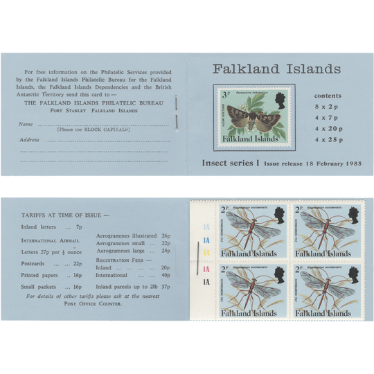 Falkland Islands 1985 (MNH) Insect Series I booklet