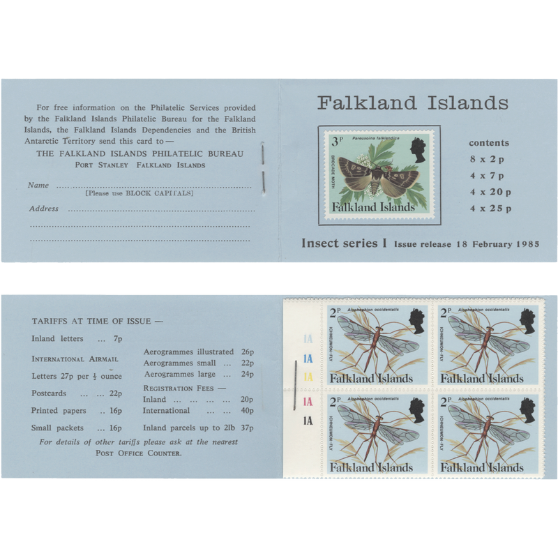 Falkland Islands 1985 (MNH) Insect Series I booklet