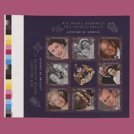 BIOT 2011 Lifetime of Service imperf proof sheetlet