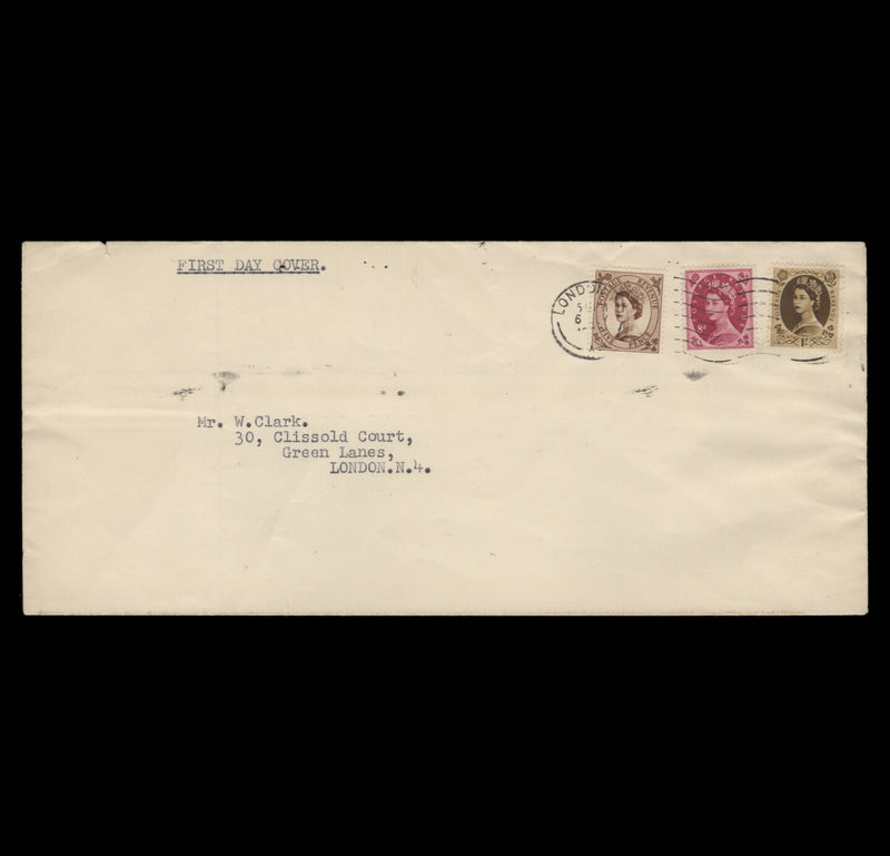 Great Britain 1953 Wilding Definitives first day cover, LONDON WC