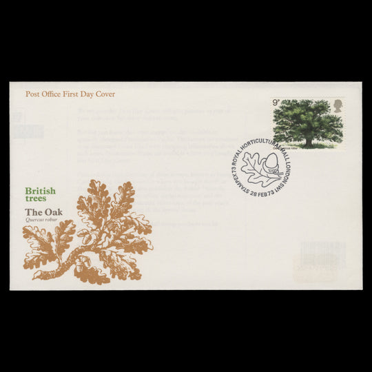 Great Britain 1973 (FDC) 9p British Trees, LONDON