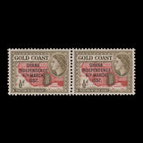 Ghana 1957 (Variety) ½d Map pair with flaw in loop of '9'