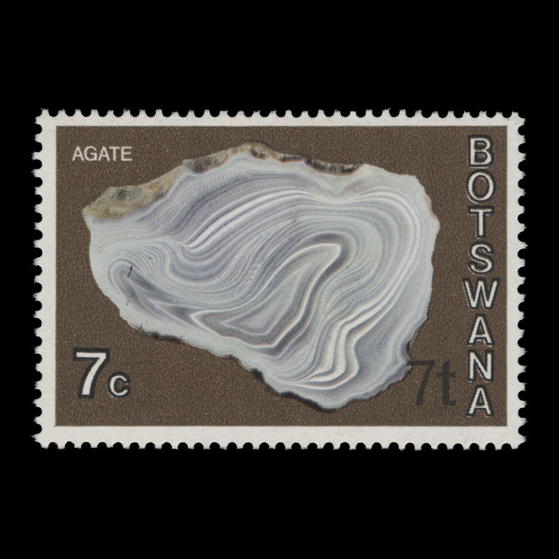 Botswana 1977 (MNH) 7t/7c Agate, type I second printing