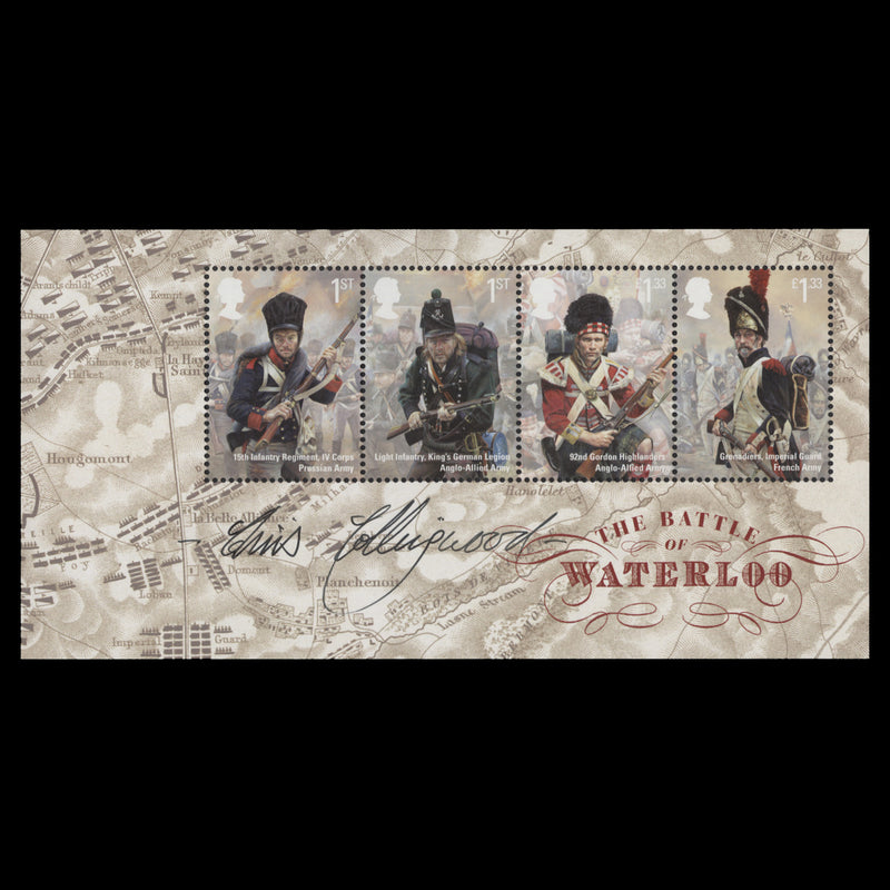 Great Britain 2015 (MNH) Waterloo Bicentenary signed miniature sheet