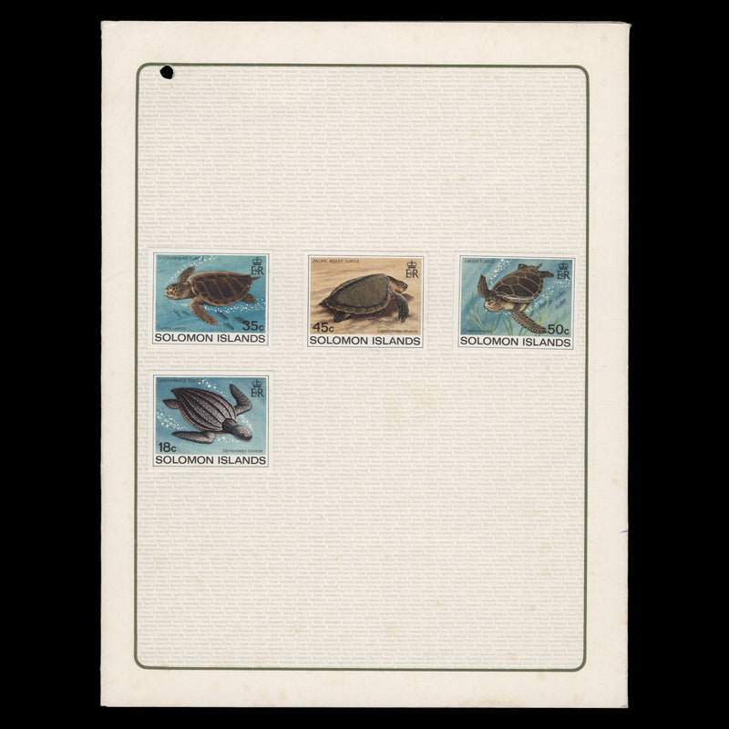 Solomon Islands 1983 Turtles imperf proofs in presentation folder