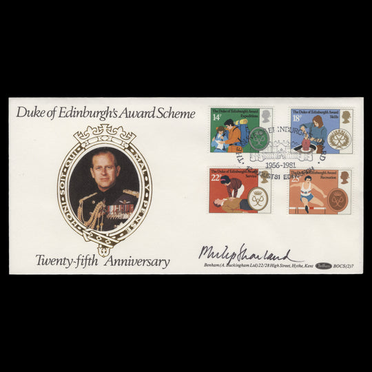 Great Britain 1981 Duke of Edinburgh Award Scheme FDC signed by designer
