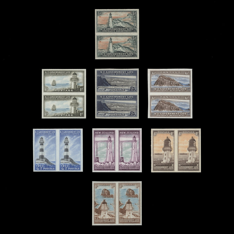 New Zealand 1947-63 Life Insurance imperf proof pairs