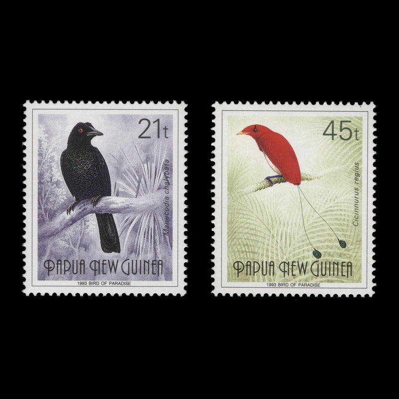 Papua New Guinea 1993 (MNH) Birds of Paradise definitives, 1993 imprint