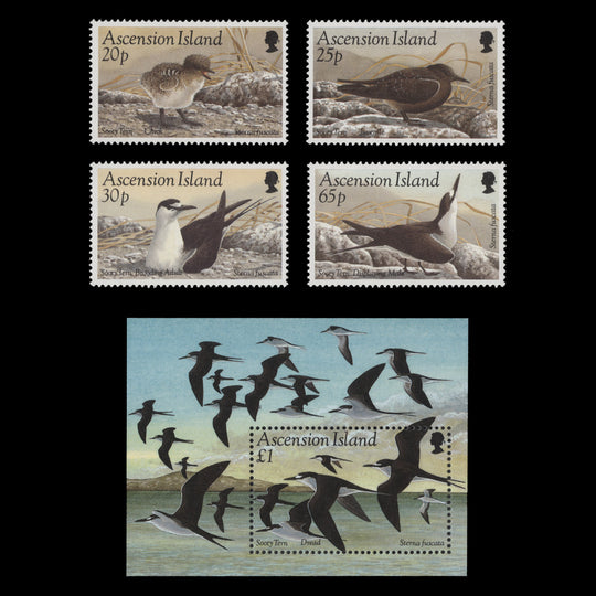 Ascension 1994 (MNH) Sooty Tern set and miniature sheet