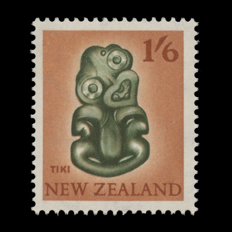 New Zealand 1960 (Variety) 1s6d Tiki with full colour offset