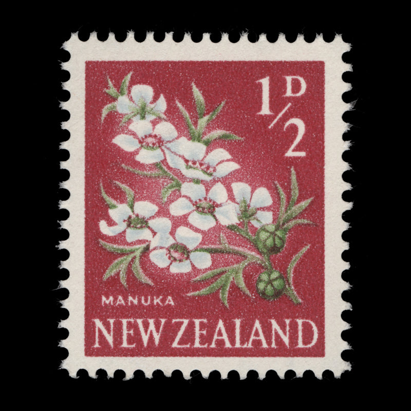 New Zealand 1960 (Variety) ½d Manuka missing green