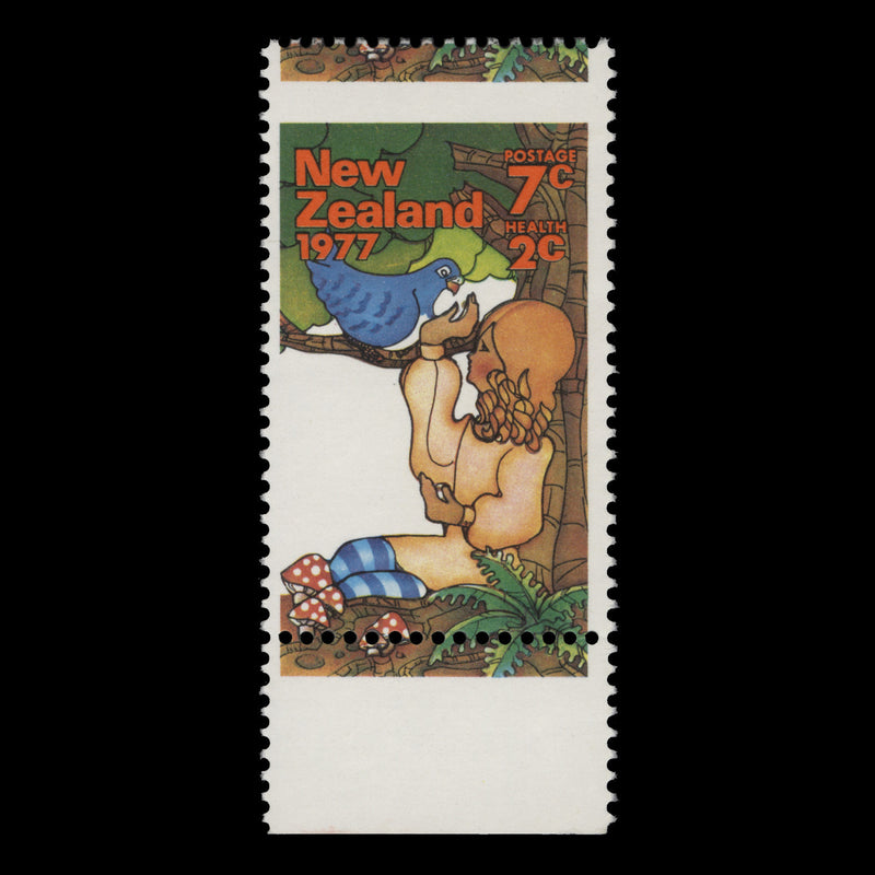New Zealand 1977 (MNH) 7c+2c Children in the Woods with perf shift