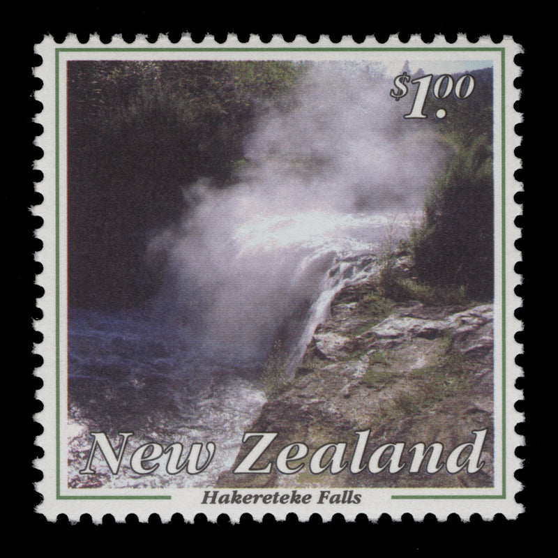 New Zealand 1993 (Variety) $1 Hakereteke Falls with faulty ink mix