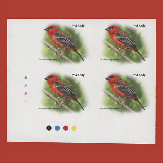 Saint Helena 2015 Red Fody imperf proof traffic light/plate block